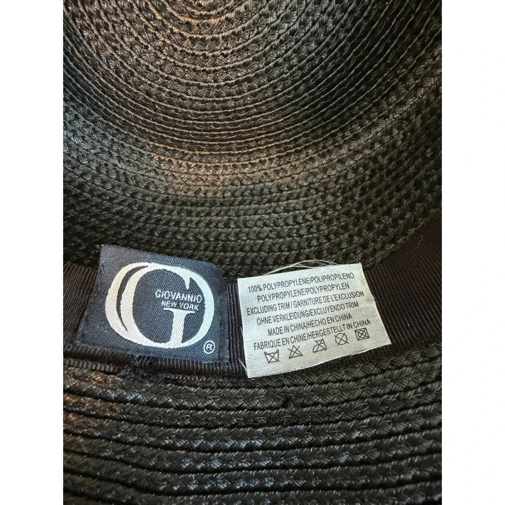 Giovannio New York Black Sun Hat Pink Orchid Floral Mesh Bow Kentucky Derby Hat